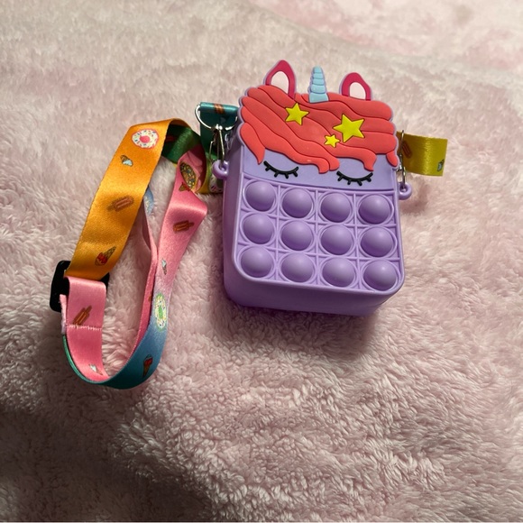 Purple Sensory Fidget Unicorn Purse, New - Picture 1 of 4